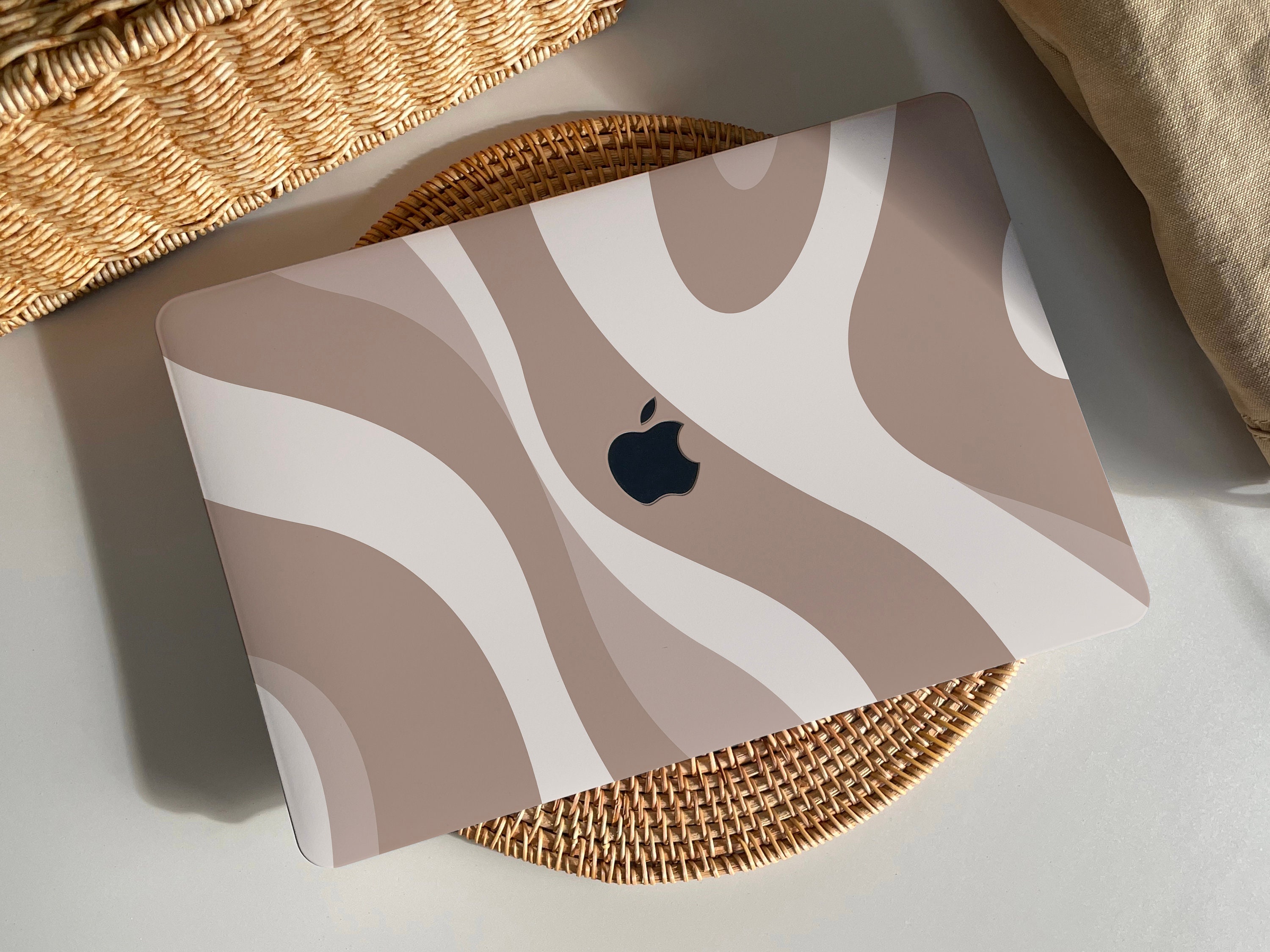 Custodia protettiva per MacBook con motivo a righe marroni, compatibile con MacBook Pro 14, MacBook Air 13, MacBook Pro 13, MacBook Pro 15 e MacBook P