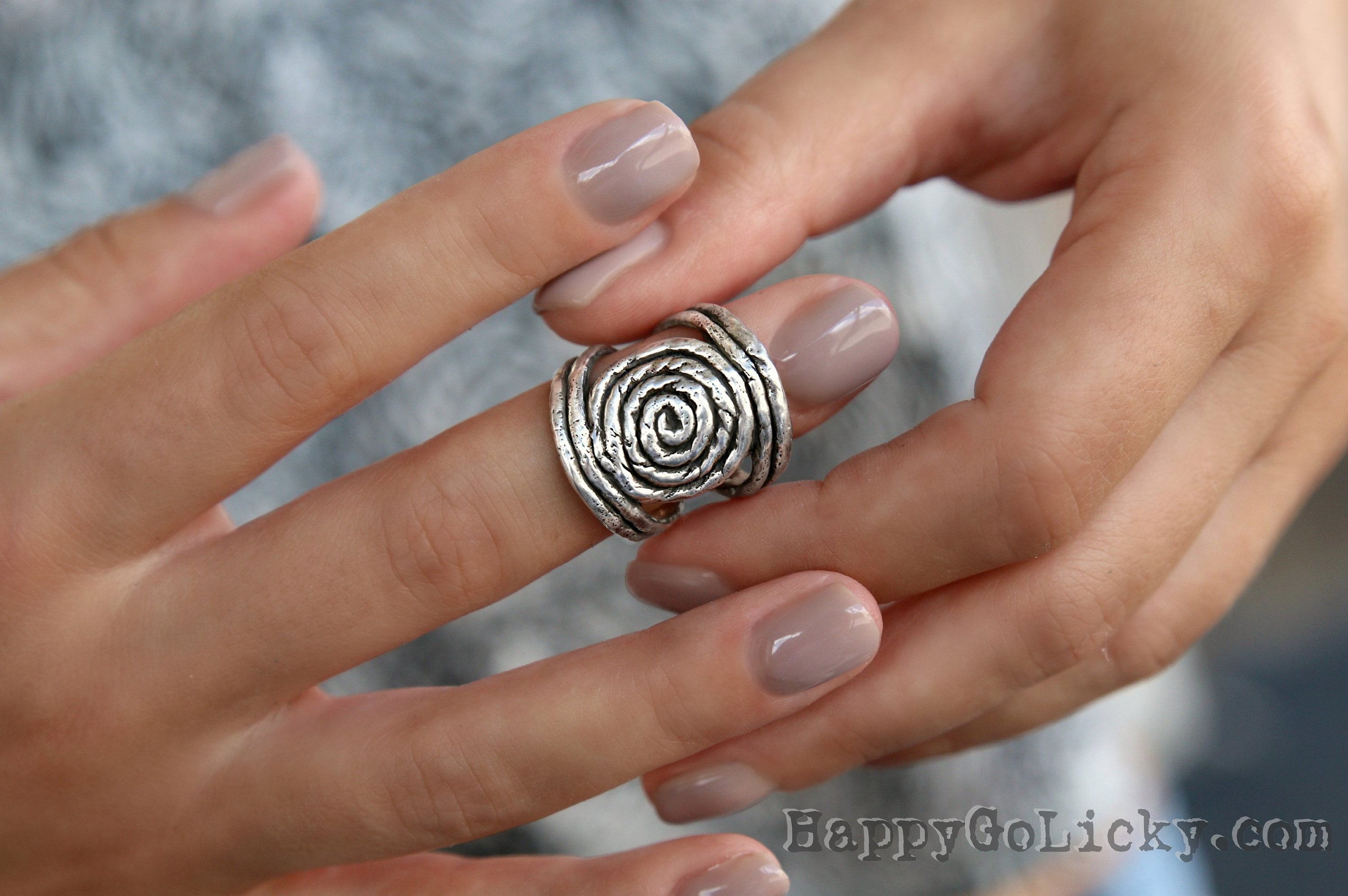 Gioielli in corda, anello a spirale in argento sterling, anello a spirale in argento sterling, anello a spirale in argento, anello a spirale in argent
