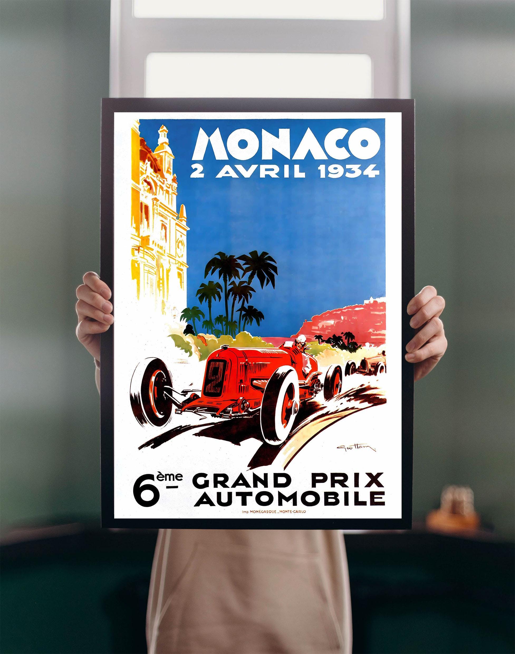 Gran Premio di Monaco 1934 POSTER STAMPA A5-A1 Vintage Retro Motor Racing Sport Formula1 Pubblicità Wall Art Decor