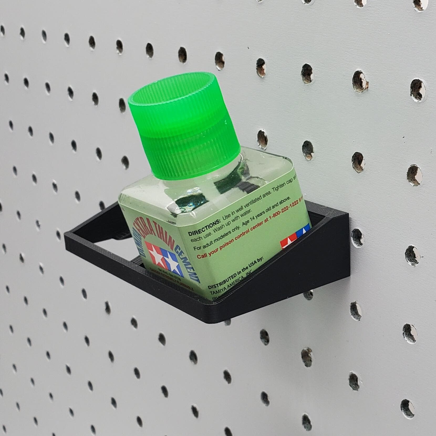 "Supporto per cemento Tamiya per pannello forato da 1/4\" / IKEA SKADIS, accessori per pannello forato, flacone quadrato di colla da 40 ml, organizzazio"