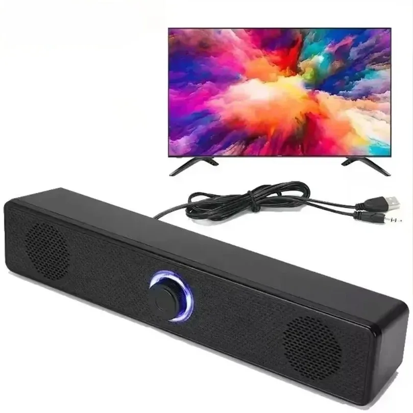 USB-betriebene Soundbar, PC-Soundbar, kabelgebundener und kabelloser Bluetooth-Lautsprecher für TV, PC, Laptop, Gaming, Heimkino, Surround-Audiosystem Image