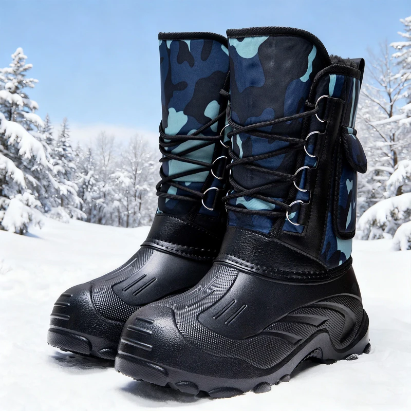 Neue Schuhe Herren Outdoor Warme Schnee Stiefel Herren Baumwolle Schuhe Große Wasserdichte Baumwolle Stiefel Winter Angeln Herren Stiefel Winter schuhe
