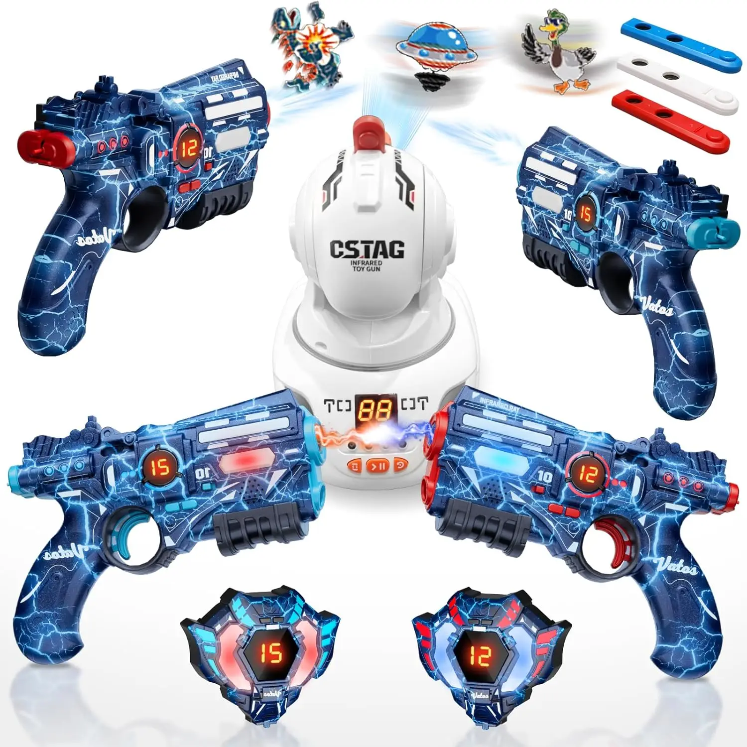 CSTAG Projektor Ente UFO Jagd Schießen Spiel Kinder Geschenke Spielzeug Für Jungen Laser Tag Infrarot Mini Pistole Pistolen Kampf Spiel Indoor Image