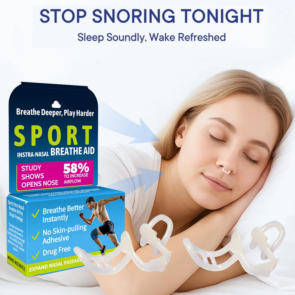 Anti-Schnarch-Nasendilatator Stoppen Sie das Schnarchen Silikon-Nasenklammer Sport Einfacher Atem Nasenklammer Stoppen Sie das Schnarchen Hilfsmittel Verbessern Sie den Schlaf Image