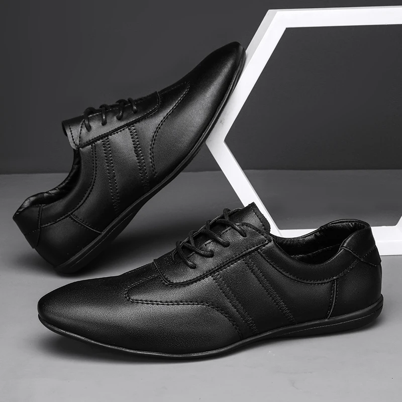 Business Büro Leder Oxford Schuhe Männer Lace Up Erwachsene Schuhe Mann Casual Schuh Klassische Retro Stil Täglichen Pendeln Casual Schuhe