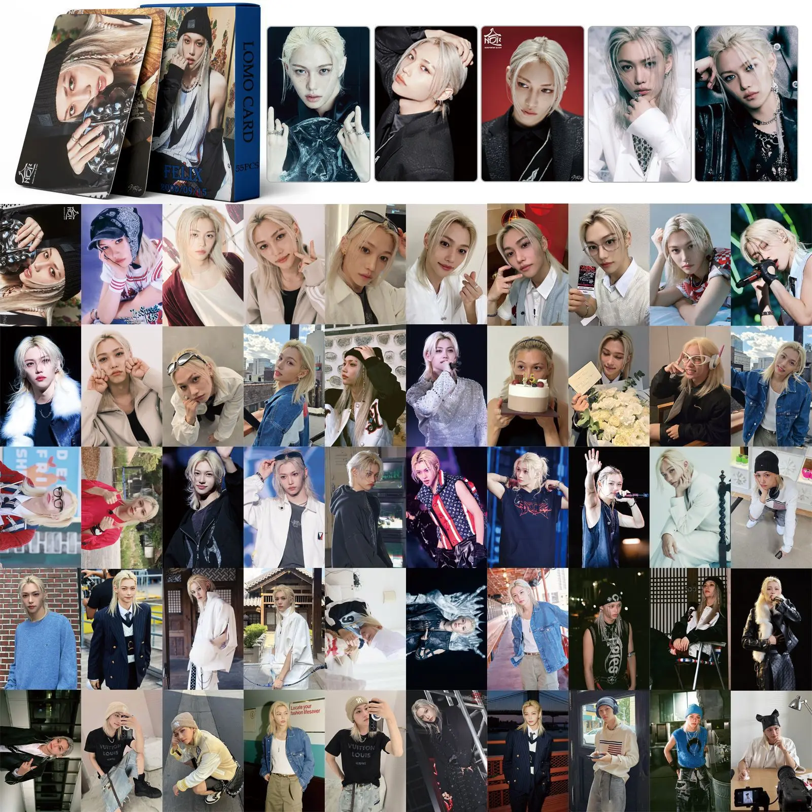 55-STRAY KID kleine Karten, Li Longfu SKZ Fotos, Promi-Waren, LOMO-Sammelkarte, LOMO kleine Karte Image