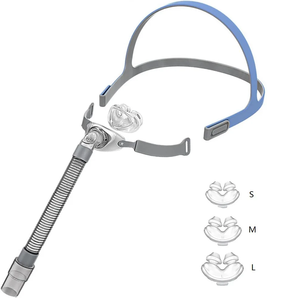 KLZ Beatmungsgerät, Nasenmaske, Nasenkissen mit SML-Nasenpads, B*C-P2, Atem-Atemschutzgerät für Erwachsene, universeller Nasenstopfen, stoppt Schnarchen und Schlaf Image