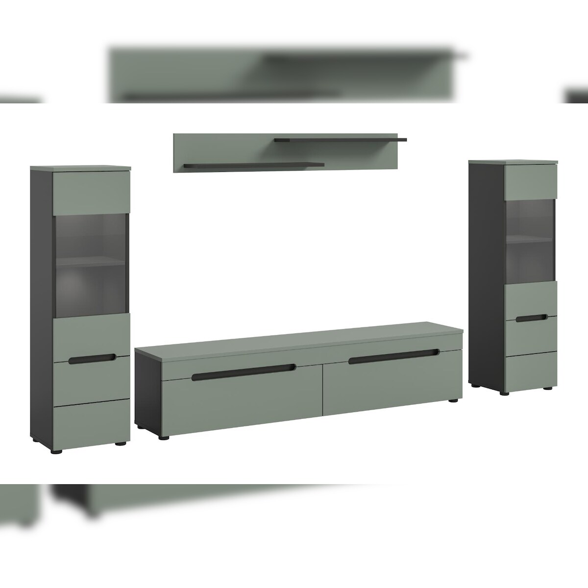 Ebuy24 Canu Regal C1 System inkl. Beleuchtung staubgrün, dunkelgrau. Image