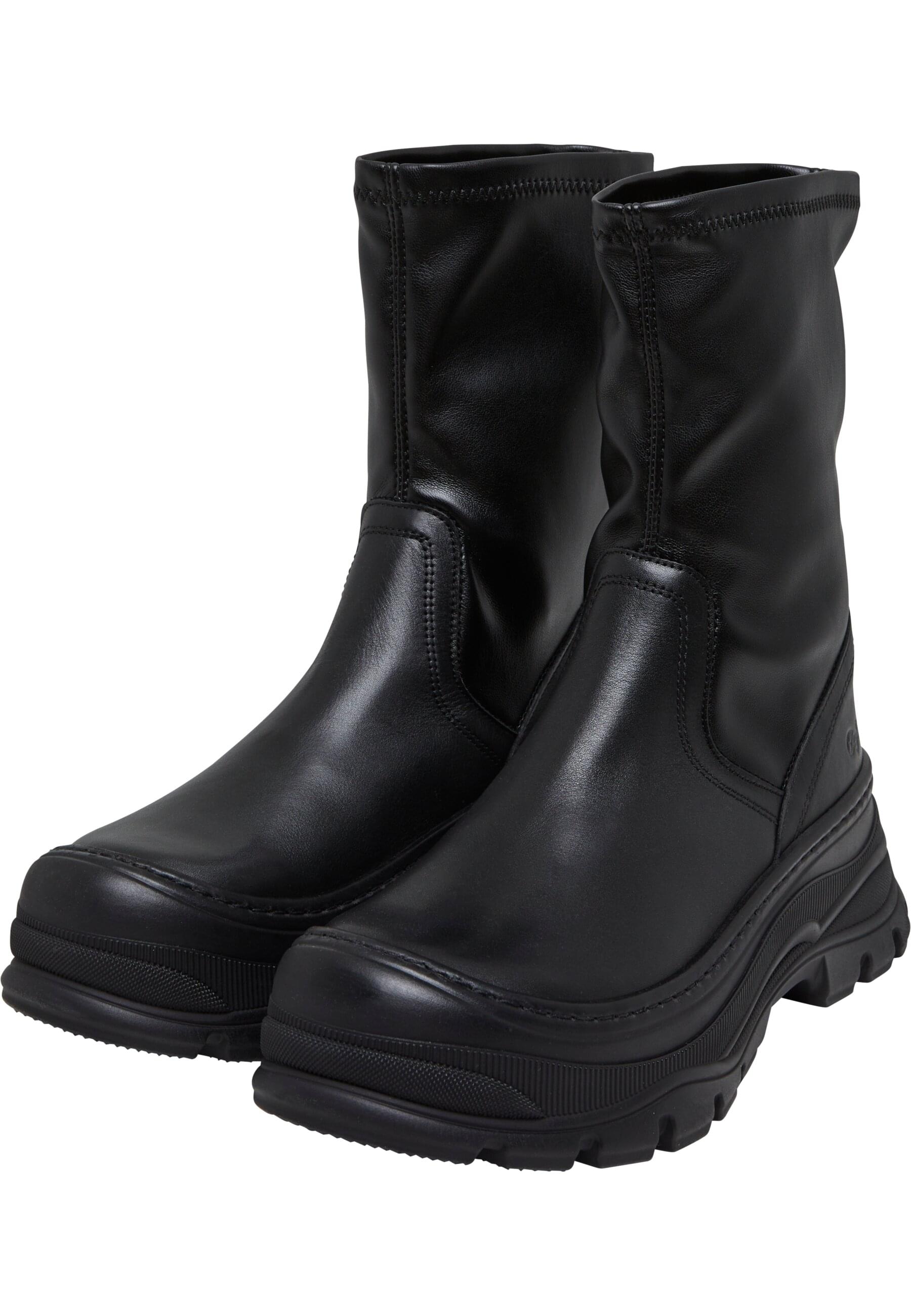 Stiefel BUFFALO "Buffalo roam sock boot", Damen, Gr. 40, schwarz, Leder, unifarben, Schuhe Stiefel