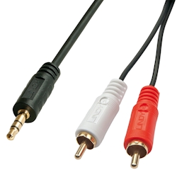 Lindy 35681 Audiokabel Stereo RCA 3,5mm/2m 2xRCA/3,5mm m/m, vergoldet Image