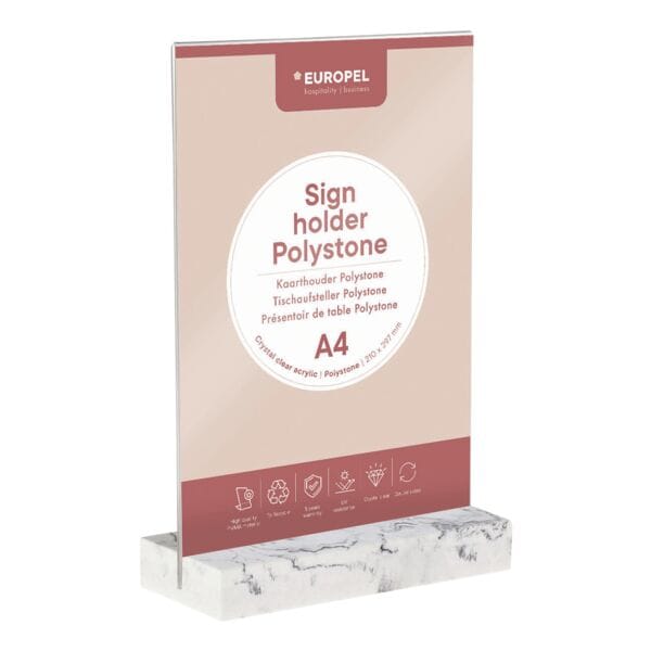 EUROPEL Tischaufsteller »Polystone« A4 weiß Image