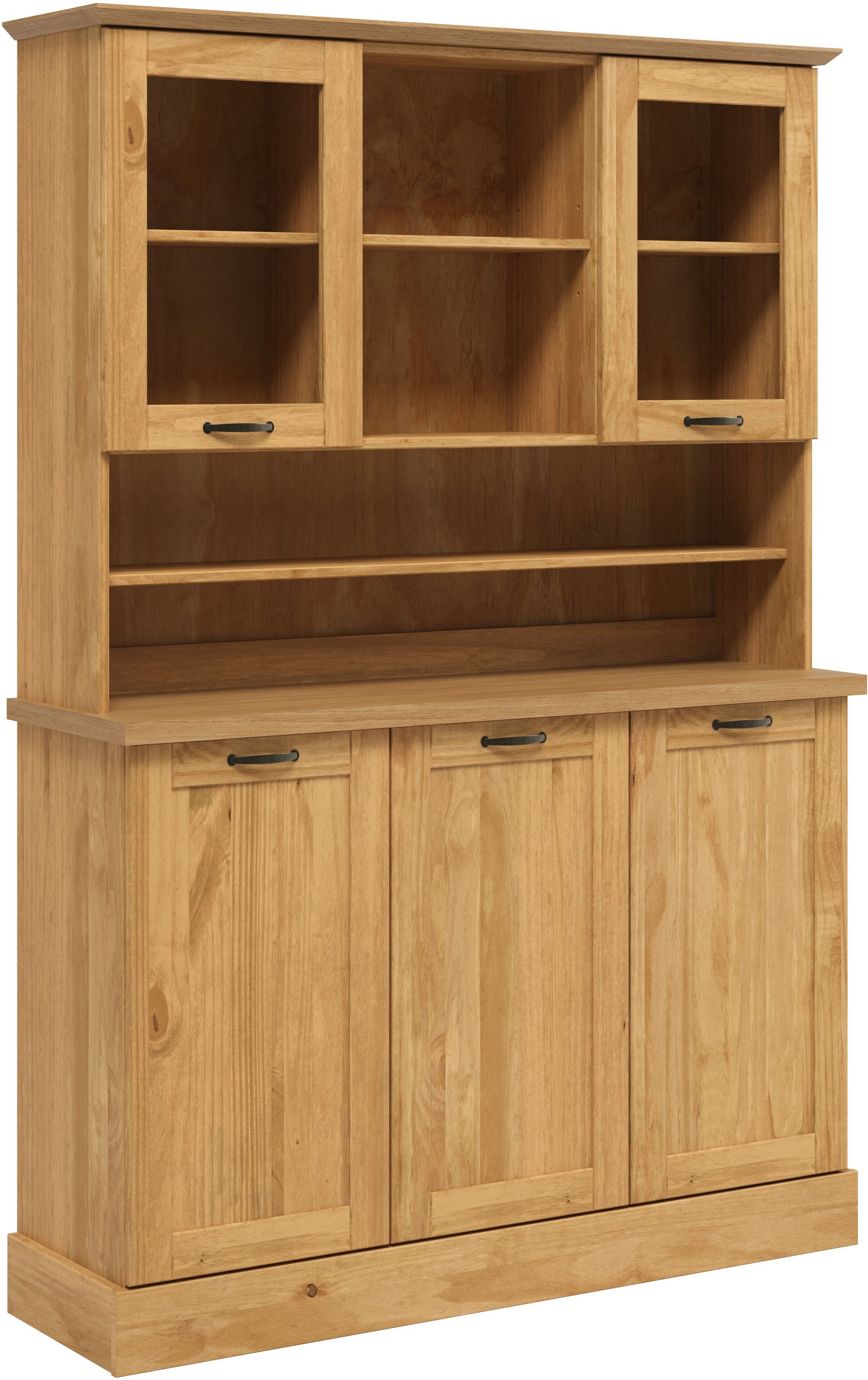 Küchenbuffet HOME AFFAIRE "Teramo", natur, B:126,6cm H:181,5cm T:37cm, Massivholz, Schränke