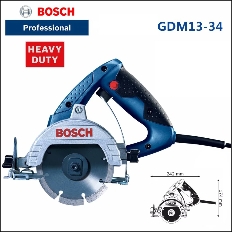 Bosch gdm 13-34 kreissäge schwere schlitz fliese stein marmors chneide maschine elektrische 1300w scheibe tragbare säge elektro werkzeug Image