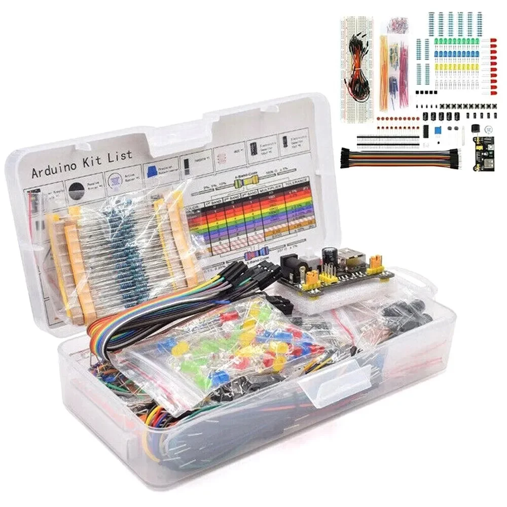 DIY-Projekt-Starter-Kit für Arduino UNO R3 Kit, elektronisches DIY-Kit, elektronisches Komponenten-Set mit Box, 830 Verbindungspunkte, Steckbrett Image