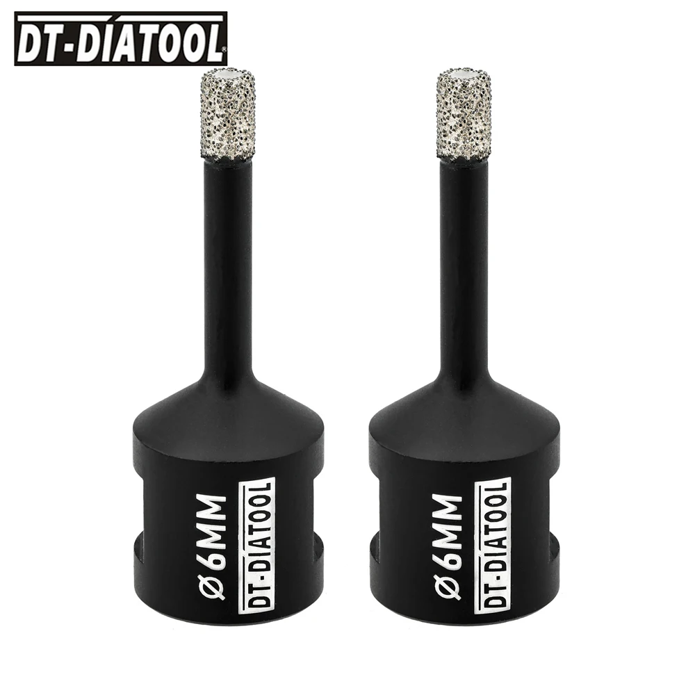 DT-DIATOOL Punta diamantata per carotaggio 6/8mm M14 Filettatura per piastrelle Sega a tazza per perforazione a secco Piastrelle Porcellana Marmo Ceramica Granito