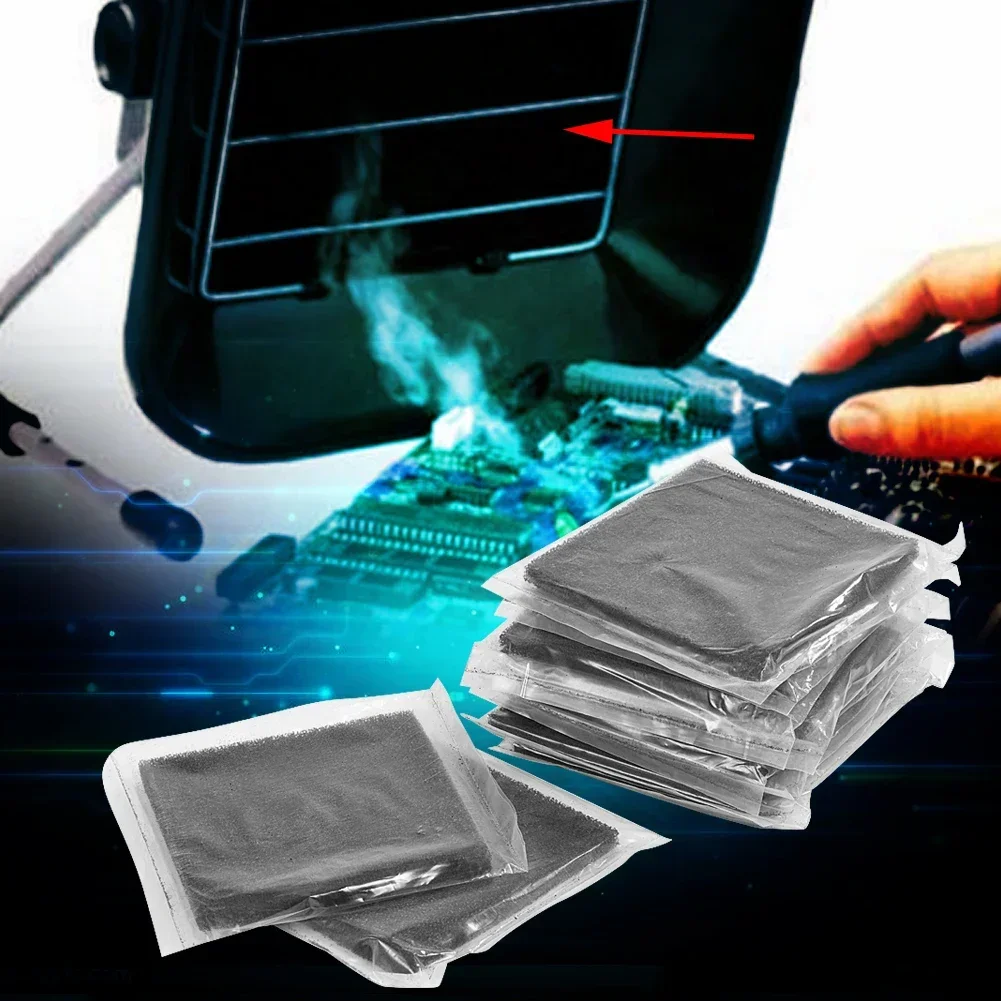 10 Stück Aktivkohlefilter 13 cm x 13 cm zum Löten von Rauchabsorber-Dampfabsaugern Image