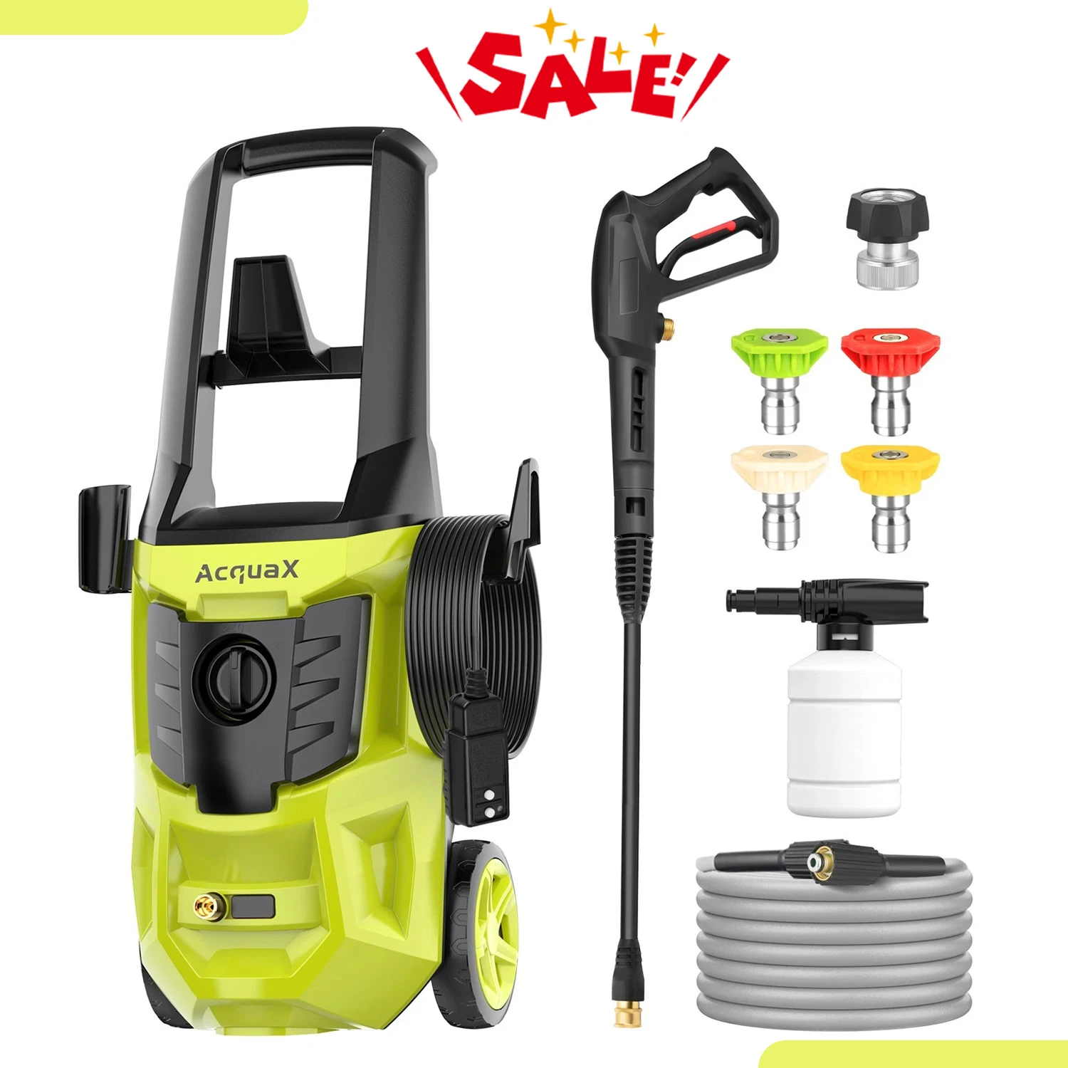 2000W Electric Pressure Washer 4800PSI Max 4.0 GPM Power Washer Cleaning Machine With GFCI protective plug,20FT Hose,Green,