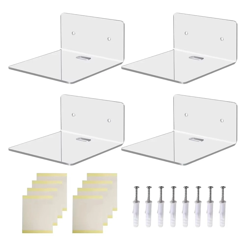 1/2 Stück Acryl transparente Wandregale hängende Ausstellungsleisten für Pflanzenpräsentation Badezimmer Lagerregal Image