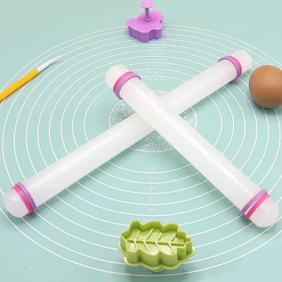 Antihaftbeschichtetes Fondant-Nudelholz für Kuchen, 9-Zoll-Kunststoff-Gebäckroller für Fondant, Zahnfleischpaste, Teig- und Keksbackwerkzeug Image