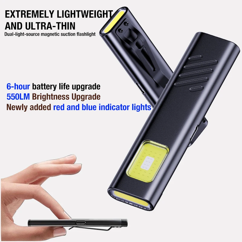 Luce da lavoro lampeggiante di sicurezza, luce di avvertimento, luce forte, mini portatile, manutenzione esterna, emergenza, torcia EDC, tappo coltello cli