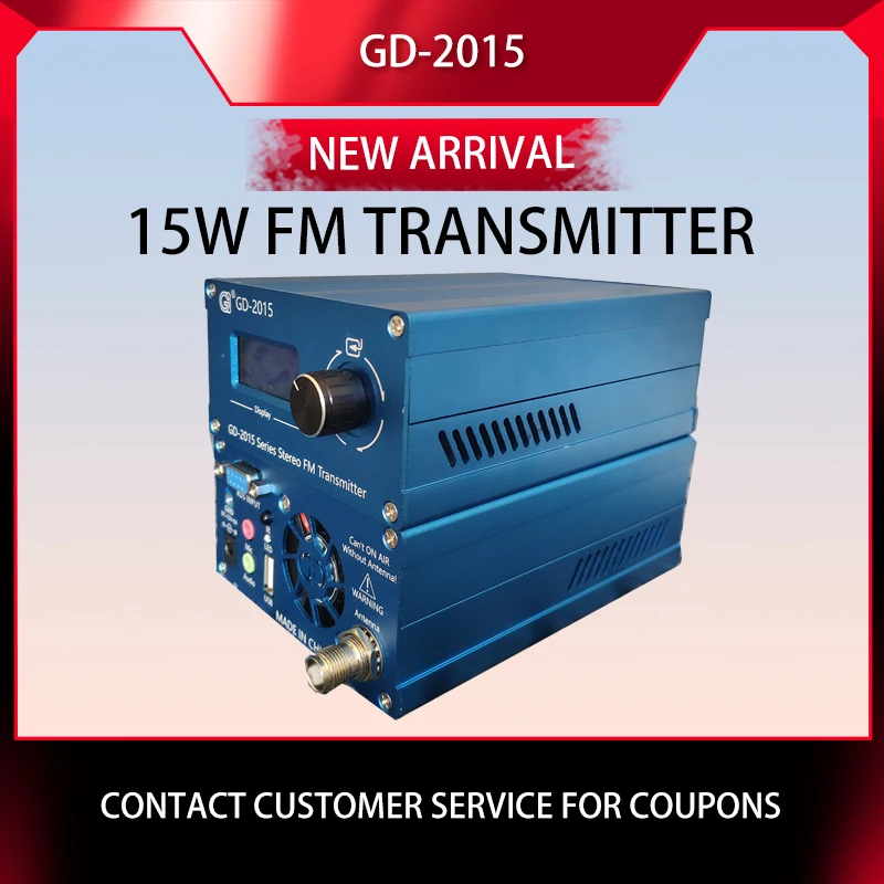 GD-2015 15W FM Sender FM Radio Station Radio Broadcast Sender QN Chip 76-108Mhz Image