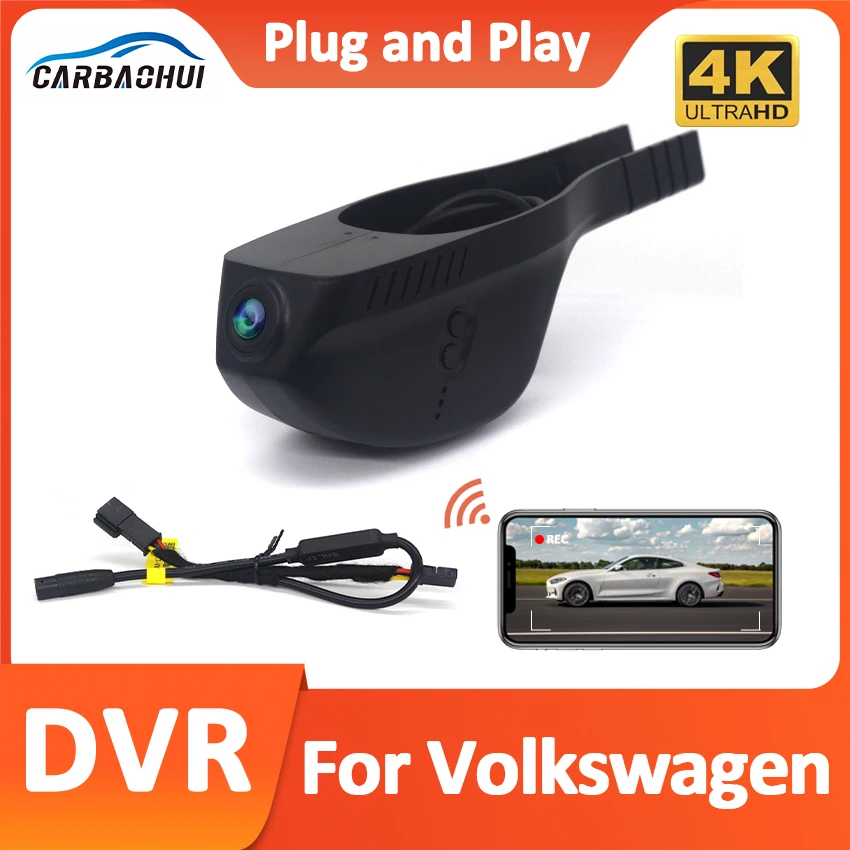 4k wifi Auto DVR Video recorder Dash Cam für VW Volkswagen Tiguan Tarek Atlas Polo Passat Touran Taigun Golf Arteon Sharan Skoda Image