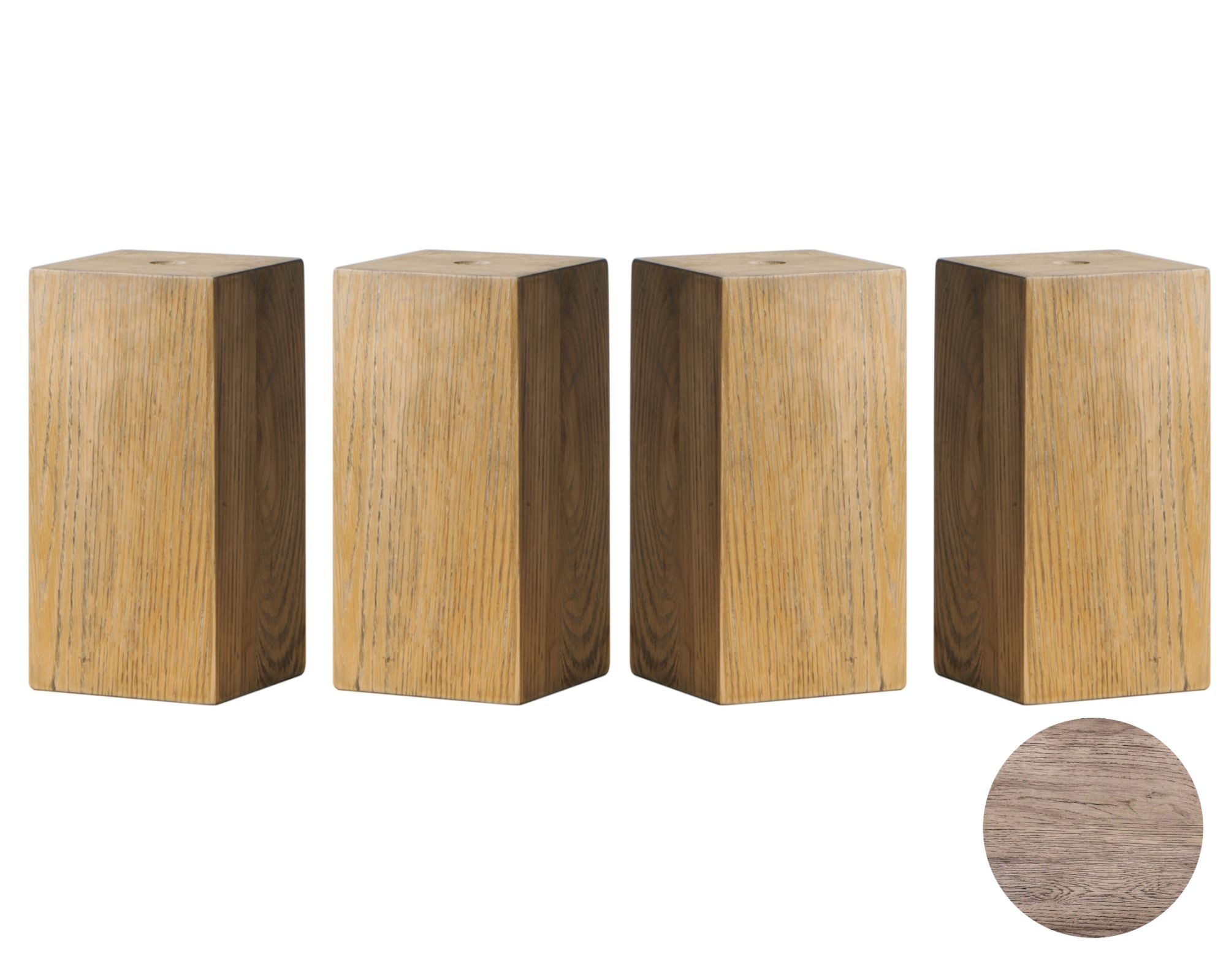 Hasena Oak-Vintage Füsse Ivio 4er-Set / 10 cm / Eiche sägerauh natur Nachbildung Image