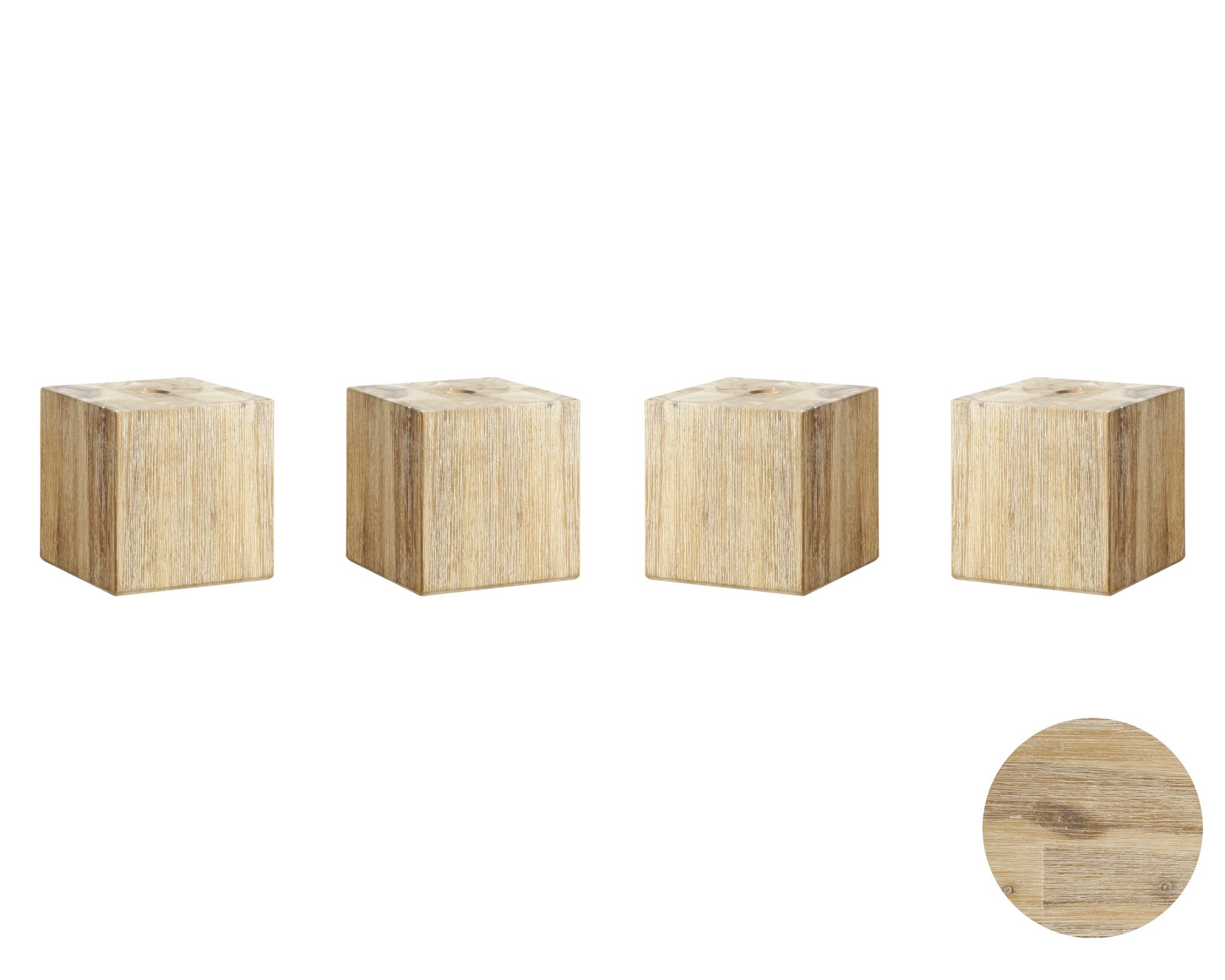 Hasena Factory-Chic Füsse Ivio 4er-Set / 20 cm / Eiche sägerauh natur Nachbildung Image