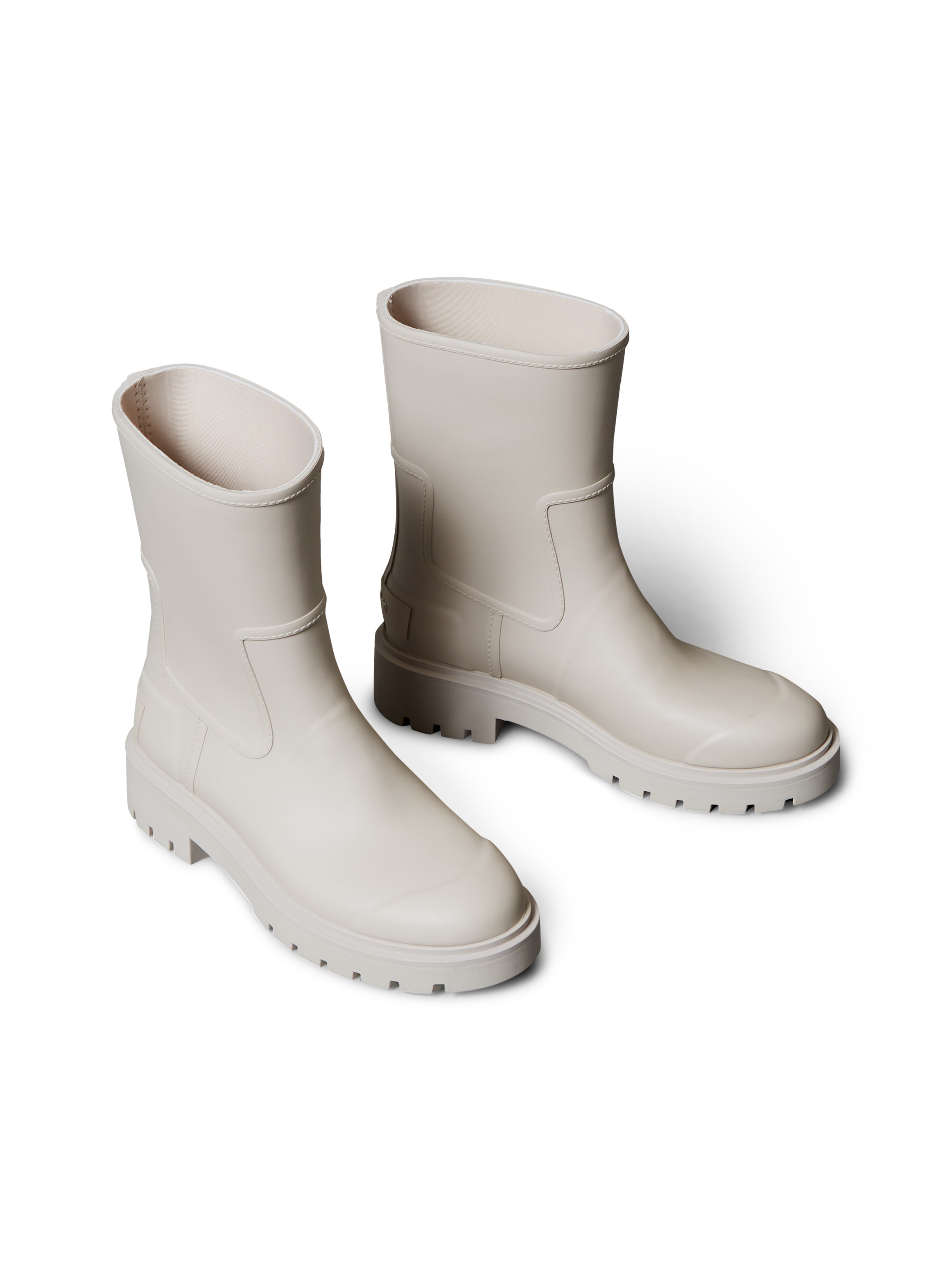 Gummistiefelette CALVIN KLEIN JEANS "MID RAINBOOT RUBBER", Damen, Gr. 36, hellgrau, Gummi, unifarben, Schuhe, Rainboots, Stiefelette, mit Logoschriftzug