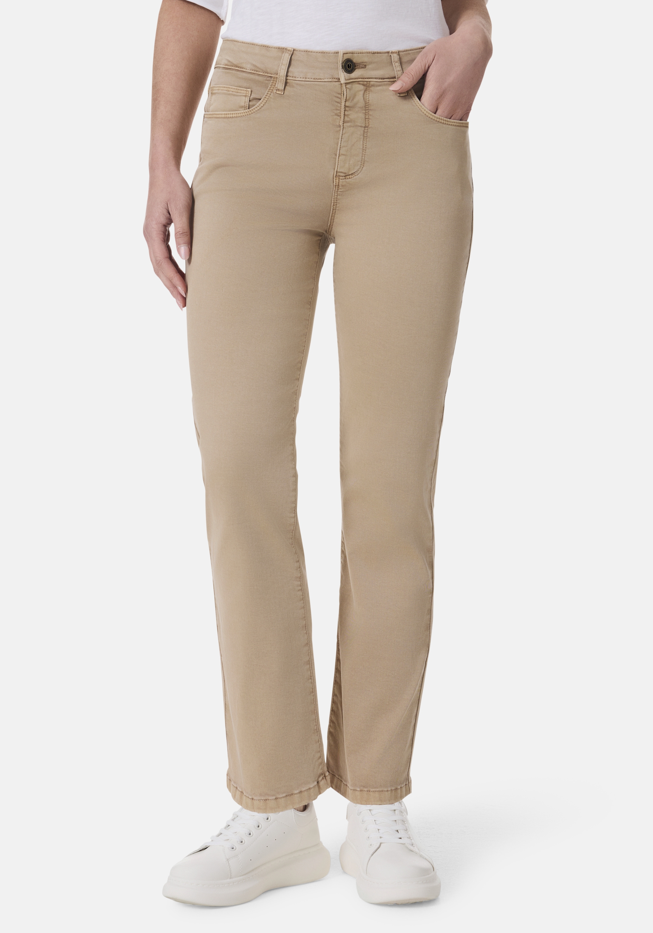 5-Pocket-Jeans STOOKER WOMEN "Zermatt Denim Straight Fit", Damen, Gr. 40, Länge 30, braun (braun ginger), Denim/Jeans, 98% Baumwolle, 2% Elasthan, straight fit lang, Jeans 5-Pocket-Jeans, Straight Fit Casual Clean Wash Denim Jeans für Damen