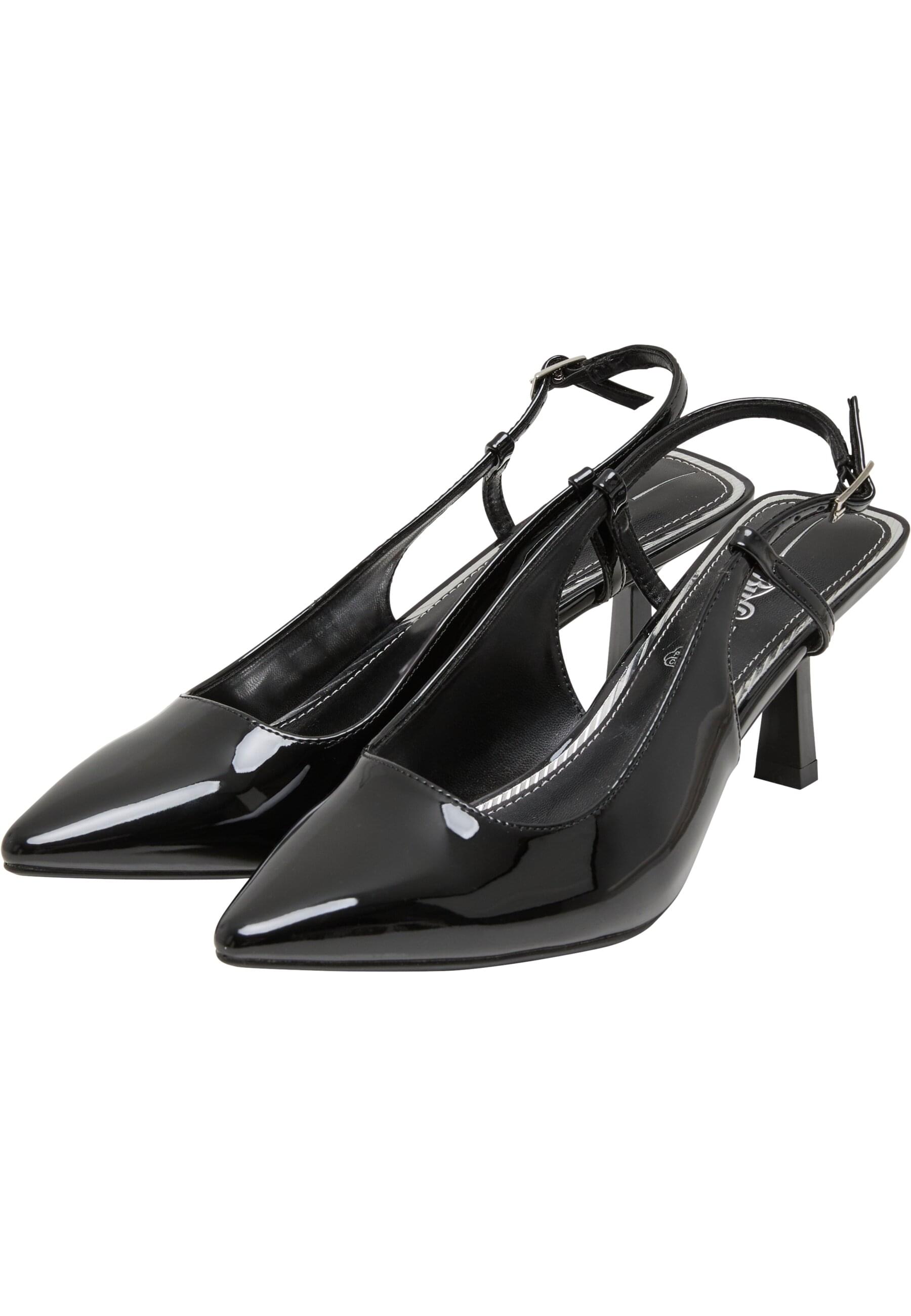 Stiefel BUFFALO "Buffalo Willow Sling Back - Vegan Patent", Damen, Gr. 42, schwarz, Polyurethan, unifarben, Schuhe Stiefel