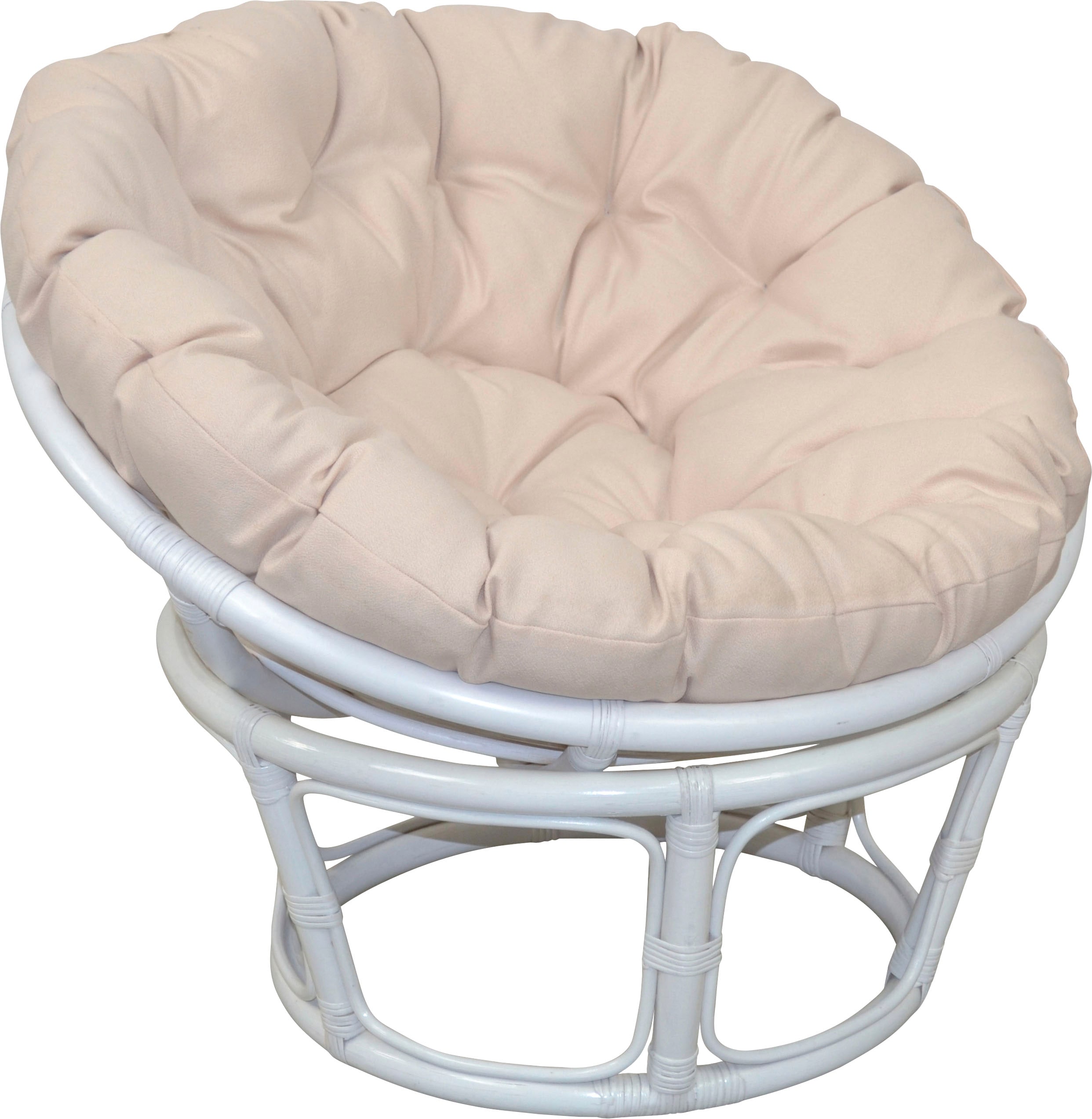 Rattanstuhl HOME AFFAIRE "Papasansessel, TOPSELLER", weiß, 110cm, Kissenbezug 100% Polyester;Kissen mit Vliesfüllung, Stühle, Rattansessel, aus geflochtenem Rattan, in verschiedenen Größen (80-110 cm)