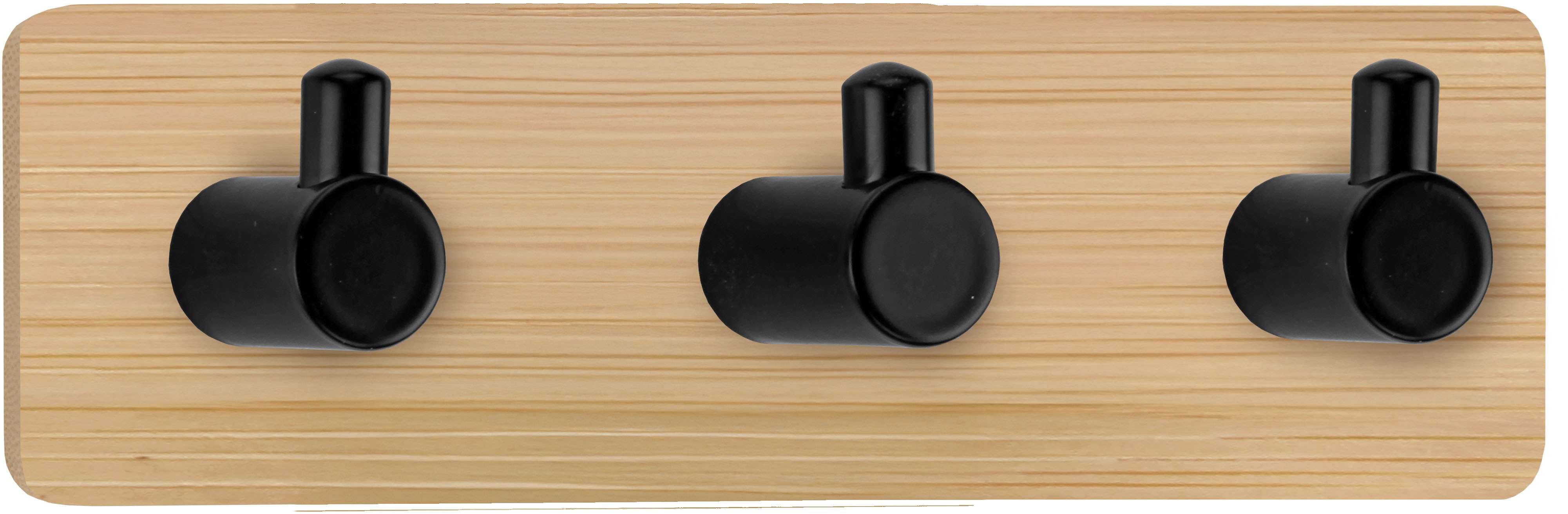 Klebehaken KLEINE WOLKE "Bamboo Pin Hook Trio", natur, B:18cm H:4,5cm L:3,6cm, Bambus, Haken