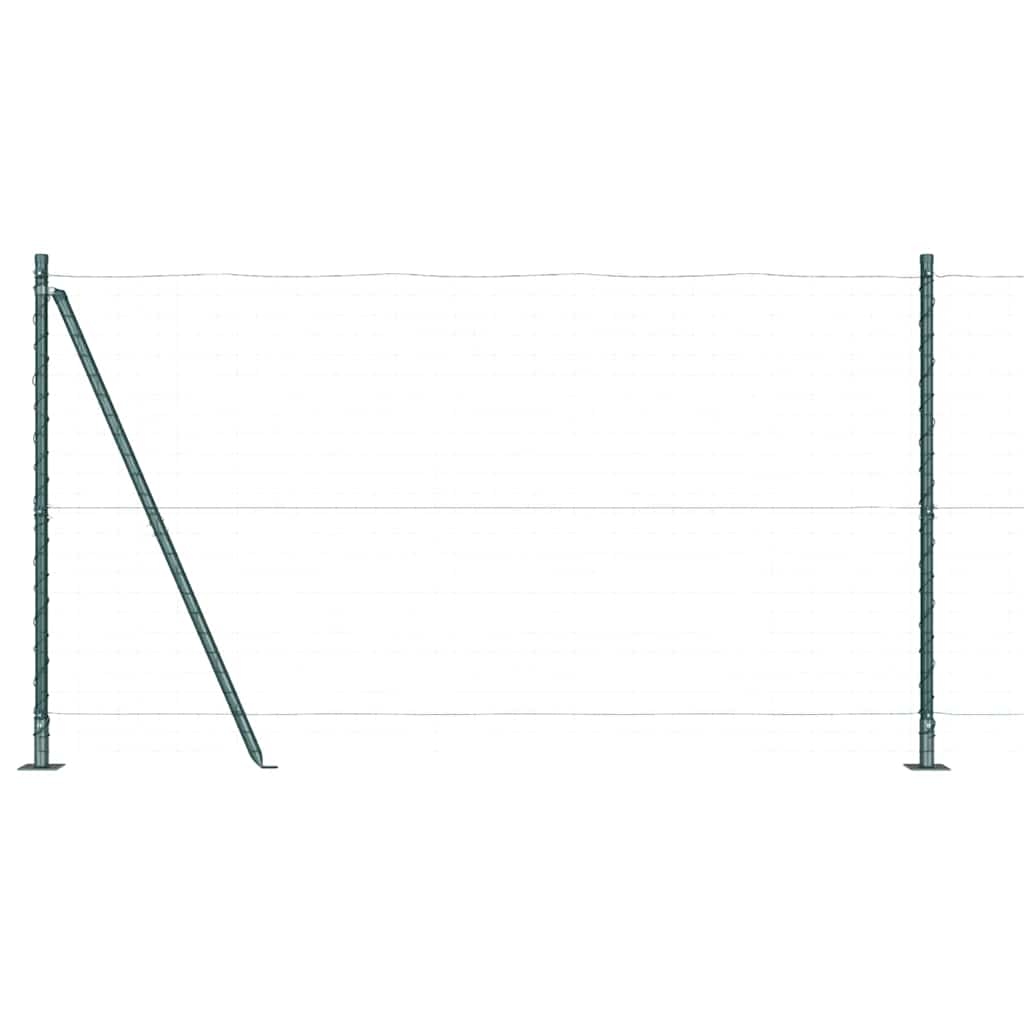 vidaXL Zaunpfosten 7 pcs Grün Ø32mm 150 cm Verzinkter Stahl Image