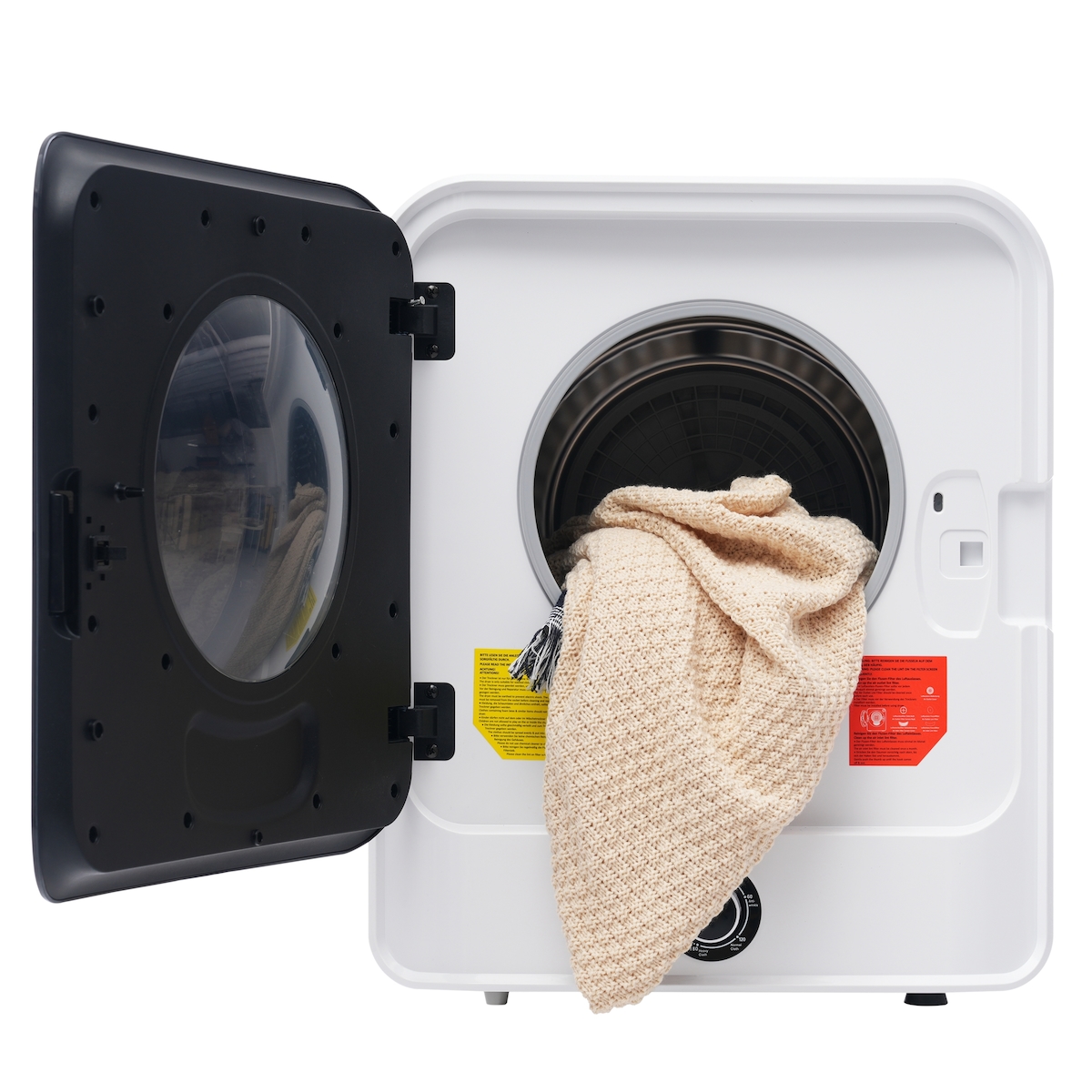 OKWISH Wäschetrockner 3kg 4,5kg Mini Trockner Wandmontage Kompakter Elektrischer Ablufttrockner mit 5 Programmen Überhitzungsschutz 830W EnergieeffizientWeiß Image