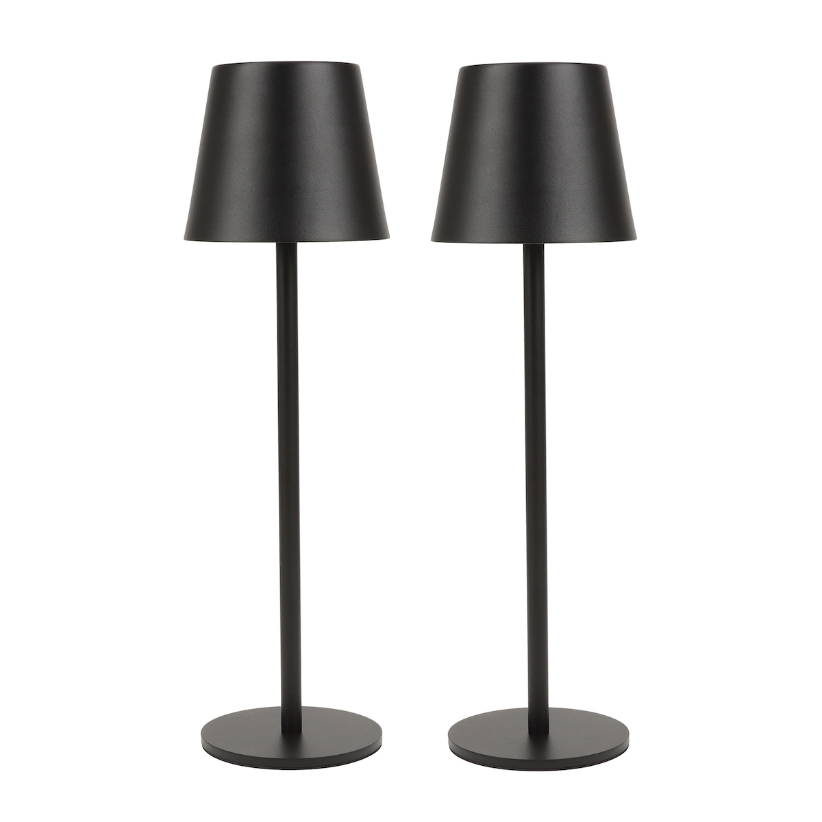 2 Stück LED Tischleuchte FASHION dimmbar mit Touch Funktion 3 Lichtfarben IP44 12h Akku schwarz Image