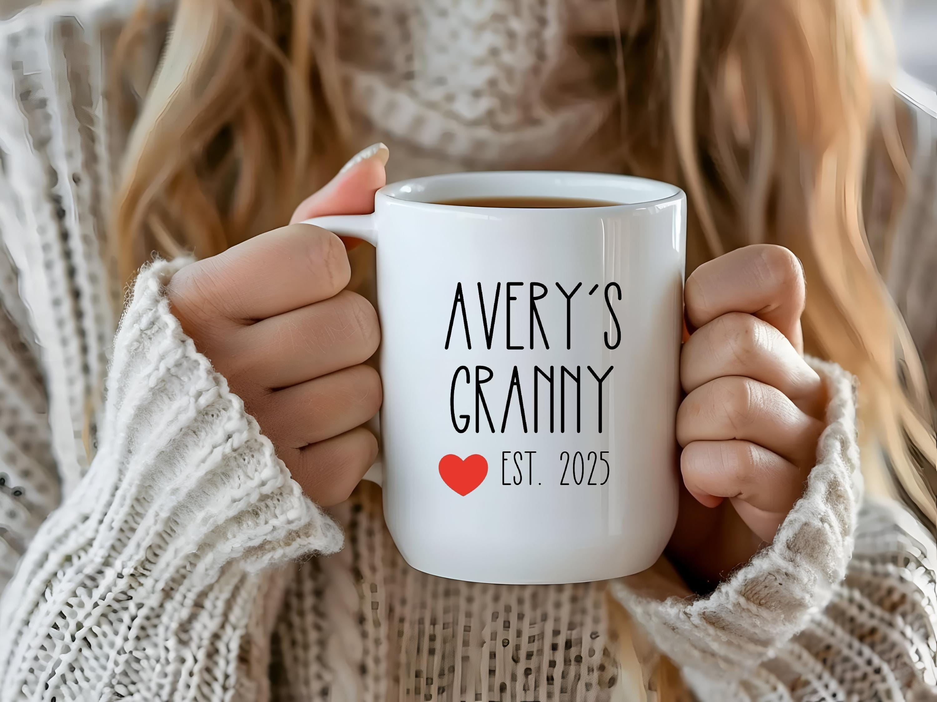 Benutzerdefinierte Oma Geschenk, Oma Geschenke Neue Oma Geschenk Personalisierte Oma Kaffeetasse Zum ersten Mal Oma, Großmutter Geschenke Muttertagsge