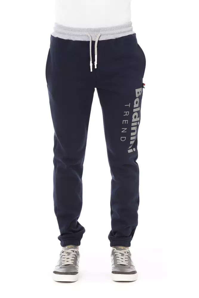 Baldinini Trend Mens Logoprint Sweatpants Navy - Dark Blue Cotton - Size X-large | Baldinini Trend Sale | Discount Designer Brands
