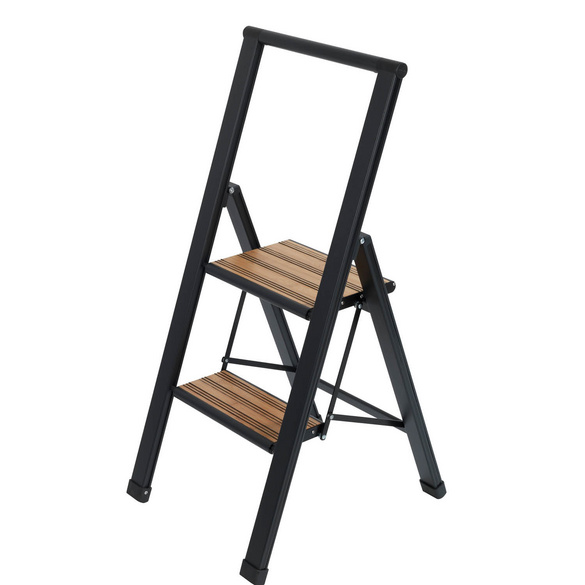 Alu-Design Klapptrittleiter 2-stufig Schwarz WENKO Image