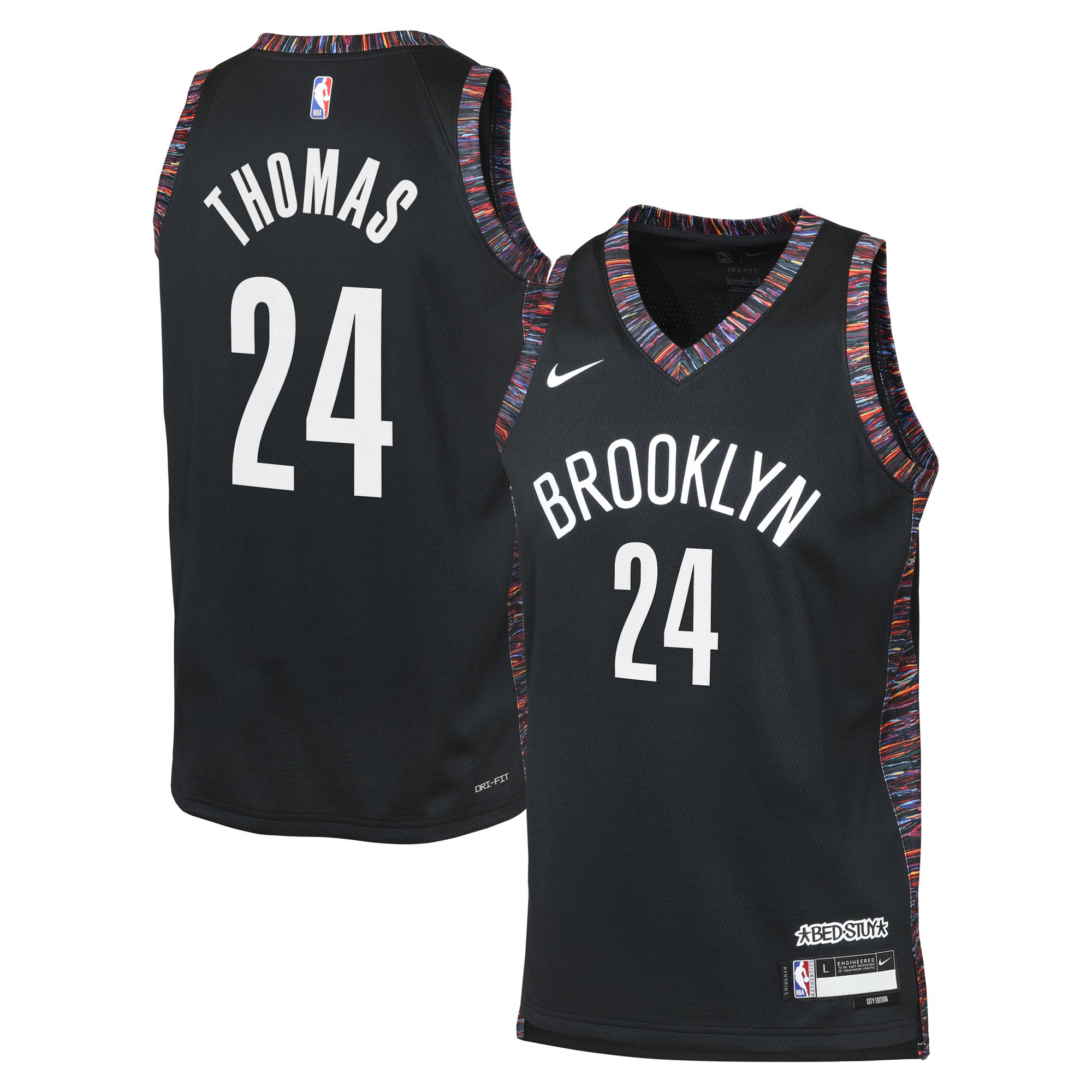 Maillot Swingman Nike City Edition 2025/26 des Brooklyn Nets - Noir - Cam Thomas - Jeune - unisexe Taille: L (14/16)
