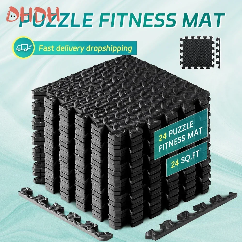 4 ~ 20 Stück Eva-Schaummatte, rutschfeste Matte, Heimteppich, Fitnessstudio, Puzzle, Übung, Bodenmatte, Babyschaum, Spielen, ineinandergreifende Bodenmatte für das Heimtraining Image