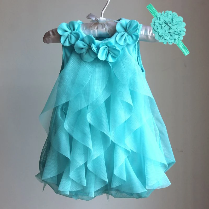 Kinder Kleinkind Baby Mädchen Kleid Sommer Chiffon Abend Geburtstags feier Kleider für Mädchen Kleidung & Stirnband Image