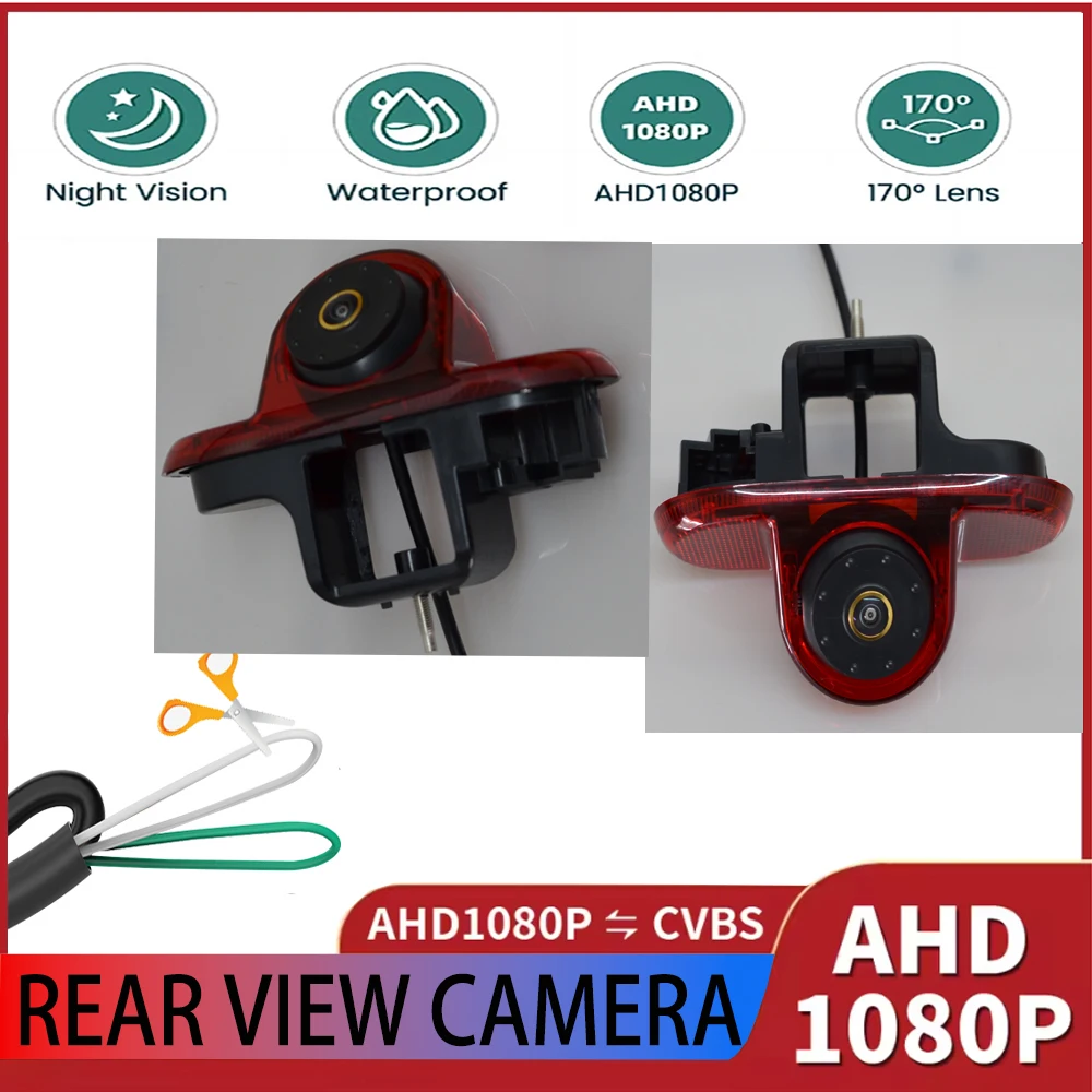 AHD 1080P Auto Bremslicht Rückansicht Reverse Kamera Für Renault Trafic 2001-2014 Opel Combo 2001-2011 Vauxhall Vivaro 2001-2014 Image