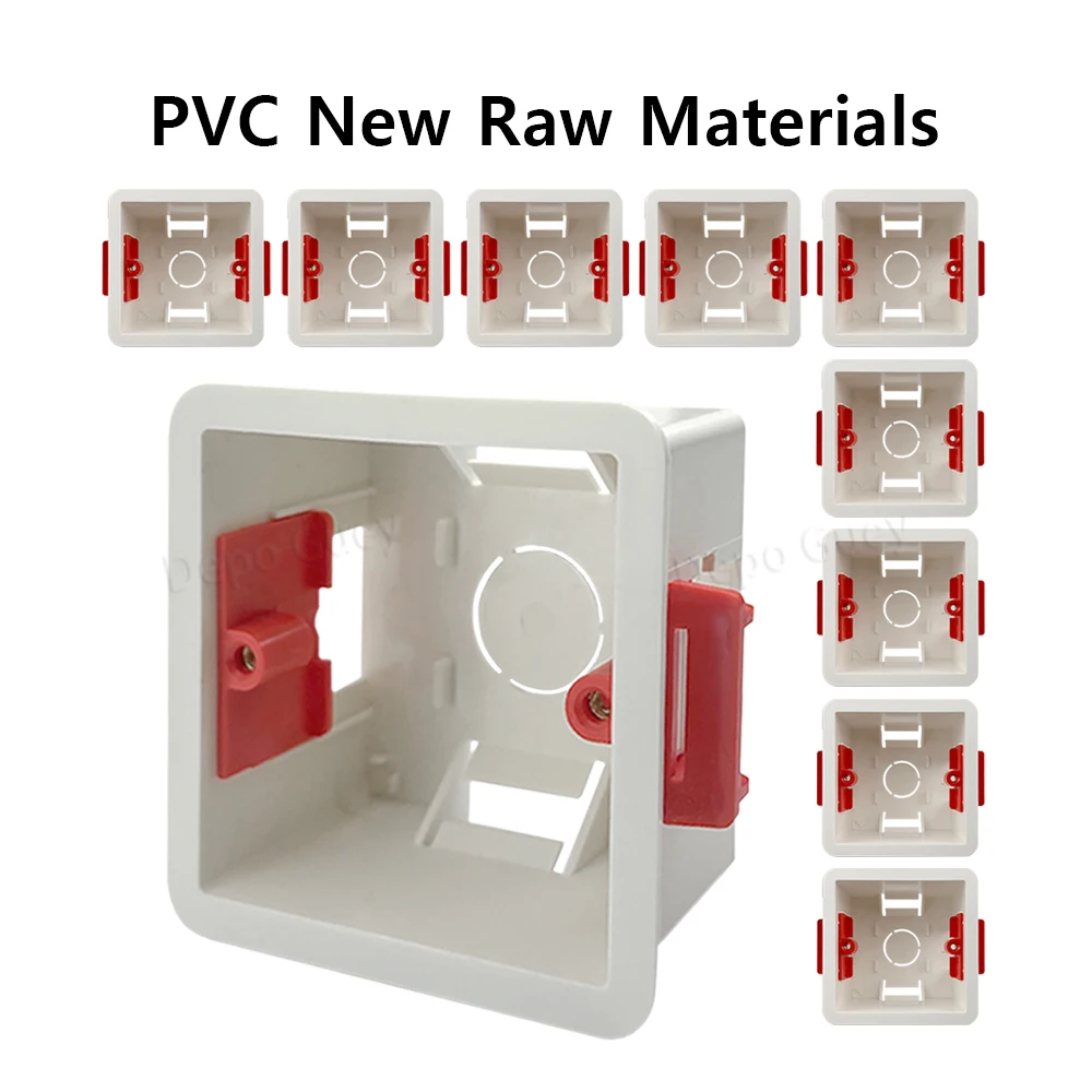 Typ 86, Wandschalter-Steckdose, Anschlussdose, Spleißkassette, PVC, verdeckter Bodenkasten, Draht, universell, weiß, elektrisch, verdeckte Box Image