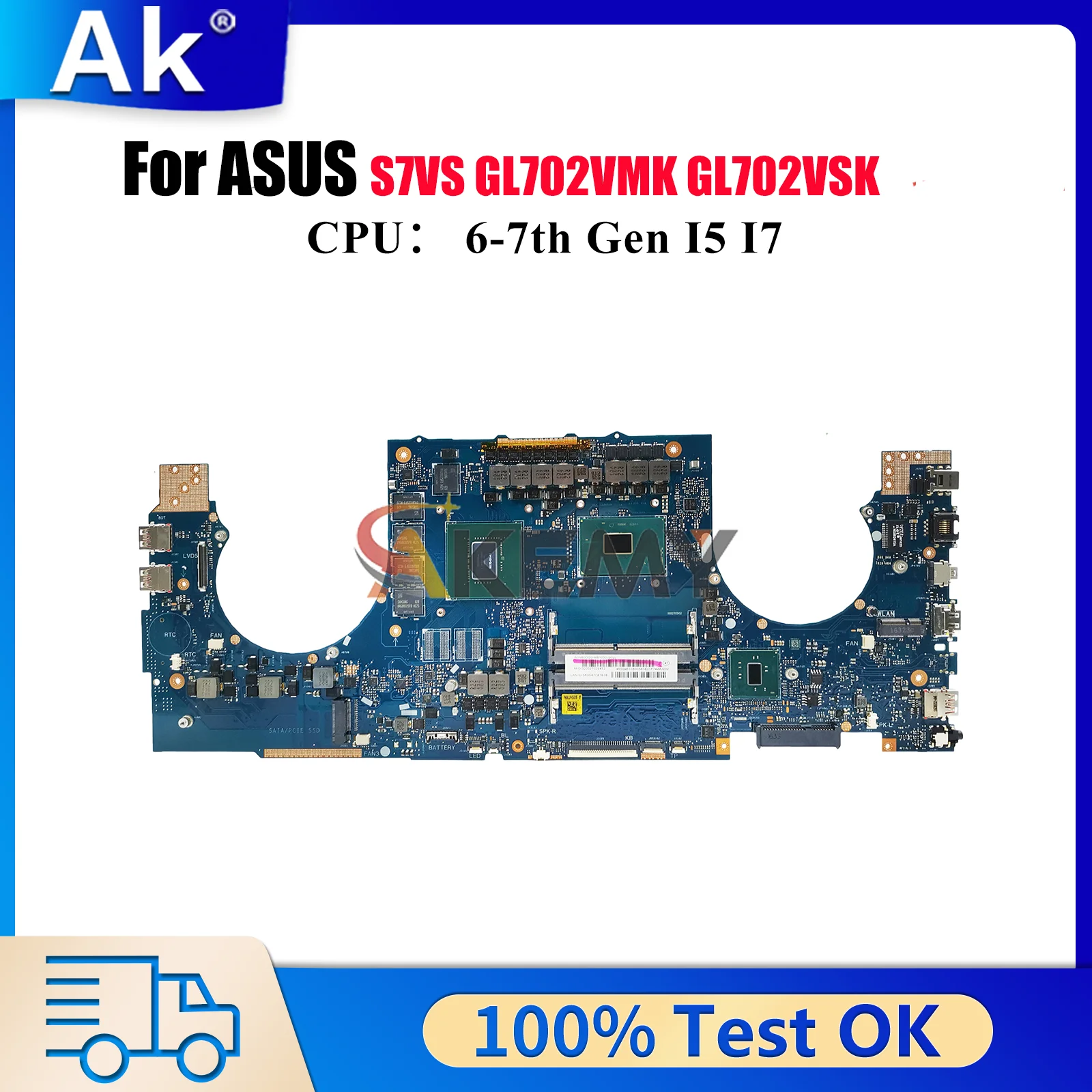 GL702VS Laptop Motherboard Für ASUS ROG Strix GL702VI GL702VSK GL702V S7VS GL702VMK Mainboard Mit I5 I7 CPU 100% tests OK stk Image