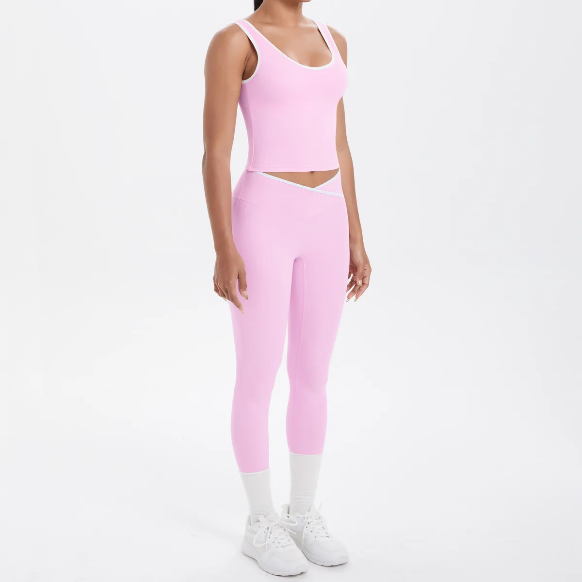 Double-Sided Brushed Yoga Set Sports Fitness High Waist Tight Breathable Peach Hip Yoga Set for Workout Clothing Gym Tracksuit