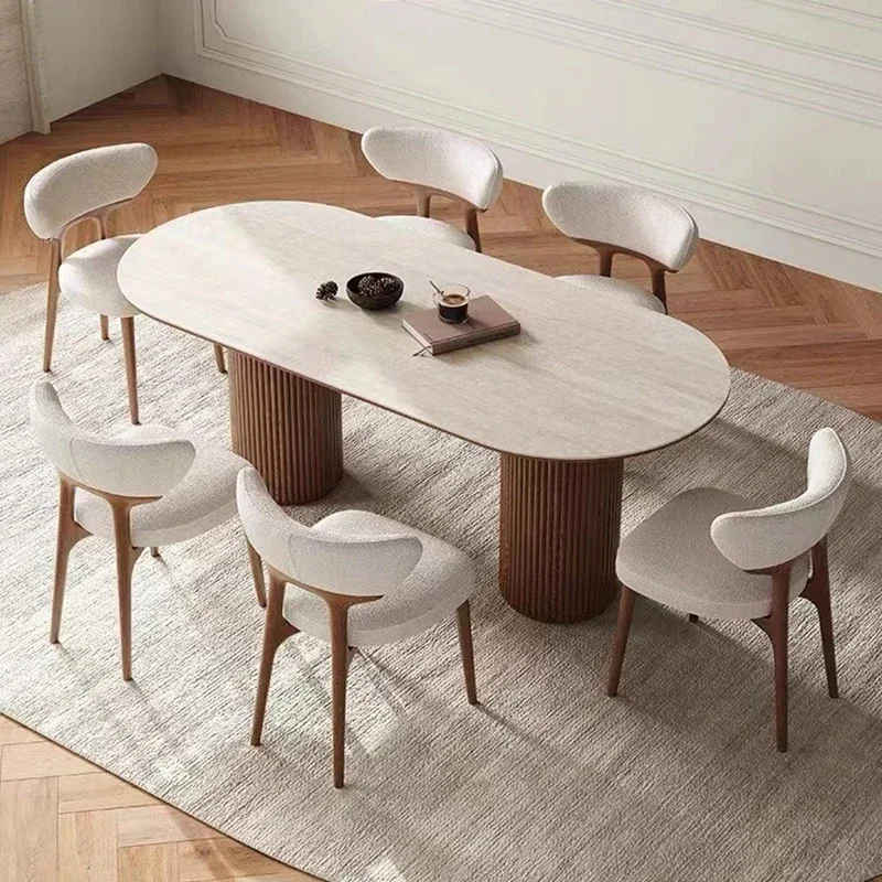 Cremefarbene High-End-Esstische mit Einfachheit, moderne Designer-Restaurant-Esstische, Originalität, Wohnmöbel, Vajilla HBDT