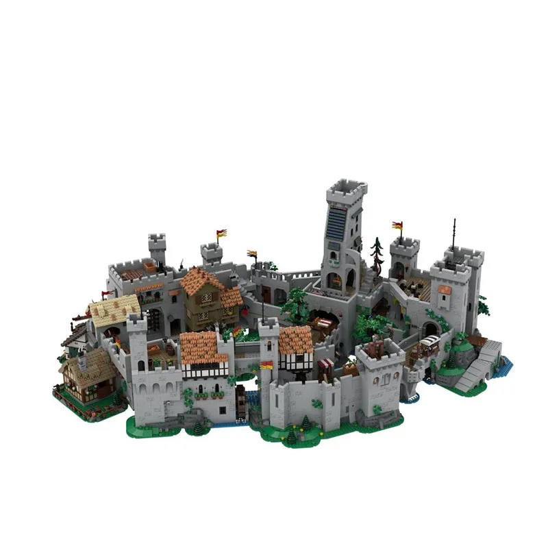 MOC-Bausteine-Spielzeugset mit einem riesigen Schlossmodell, einem kreativen Montagespielzeugset, einem Weihnachtsgeschenk und es ist herausfordernd. Image