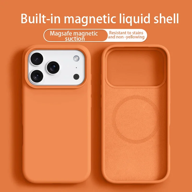 Original Magnetische Telefon Fall Für iPhone 17 16 Pro Max Luft Flüssigkeit Silikon Fällen Für iPhone 17 16 Pro max 17 Pro Weiche Stoßstange Abdeckung Image