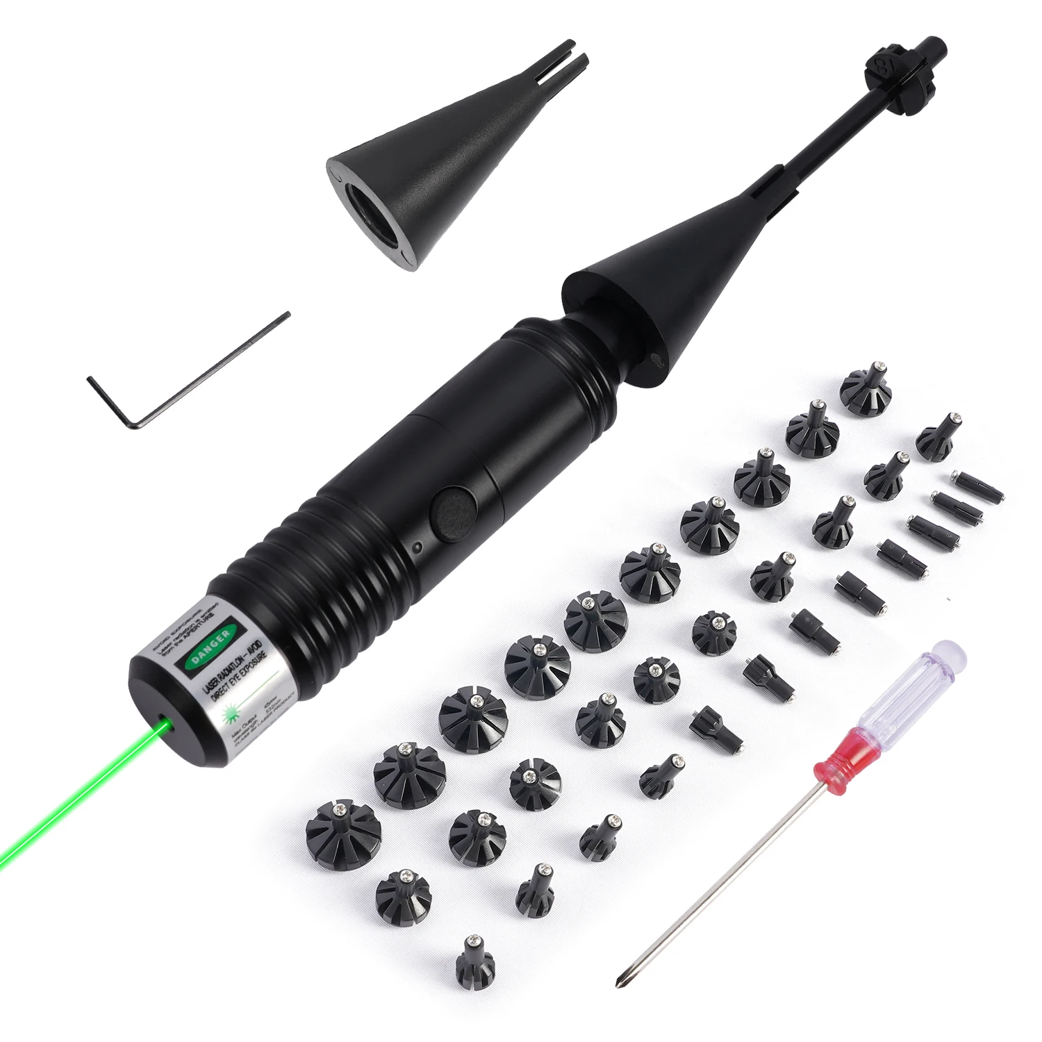 1350 Tactical Green Laser Collimator Sight Kit Parallele Kalibrierung Jagdpunktvisier für Gewehrpistole Kompatibel mit vollem Kaliber Image